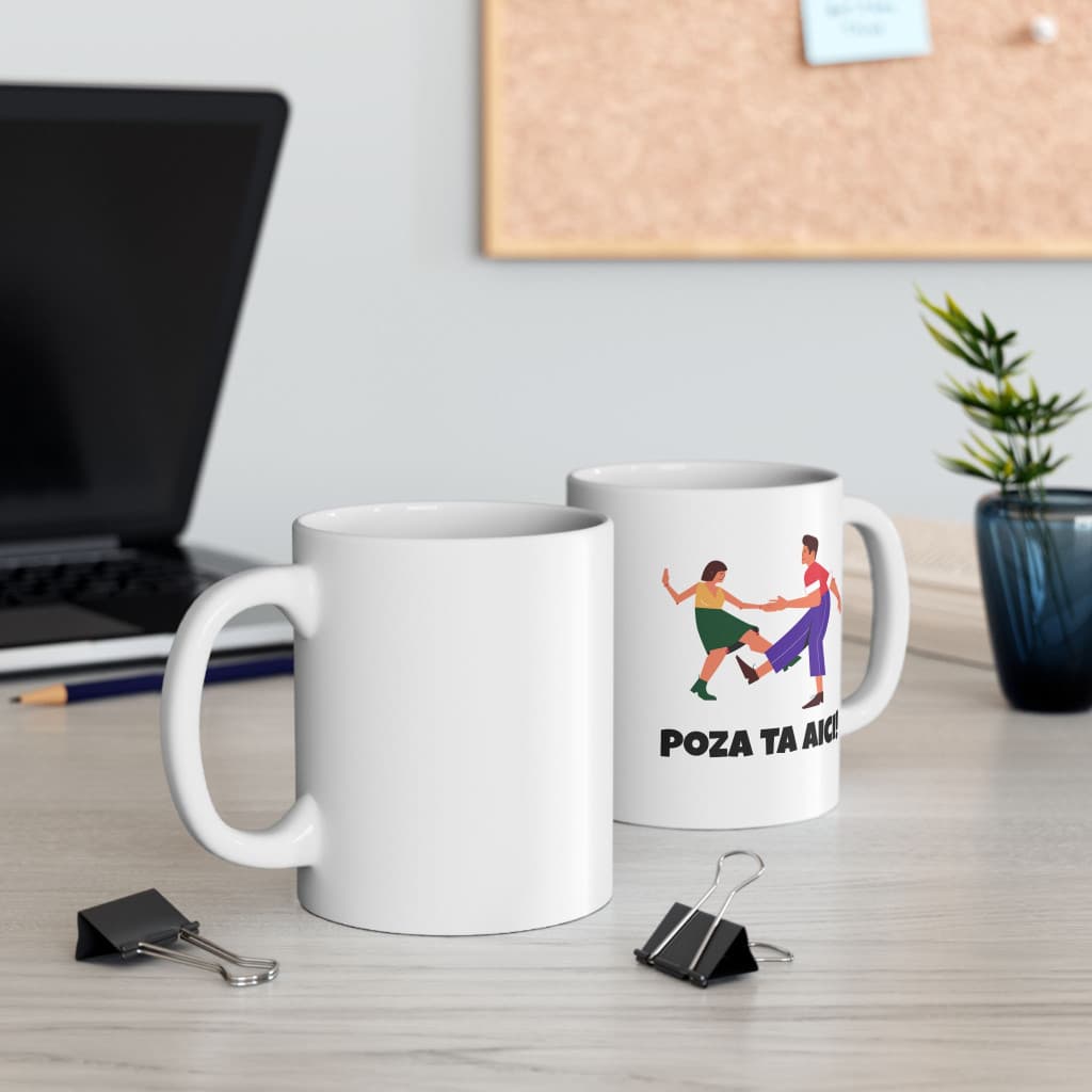 Cana ceramica personalizata cu poza ta, 330 ml, alba — 3