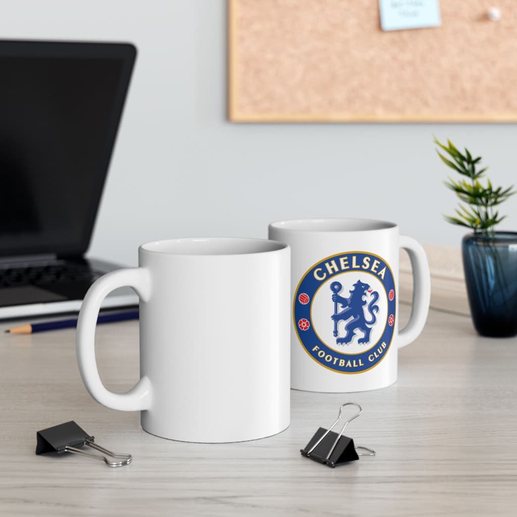 Cana ceramica personalizata, design Chelsea, 330 ml, alba — 2