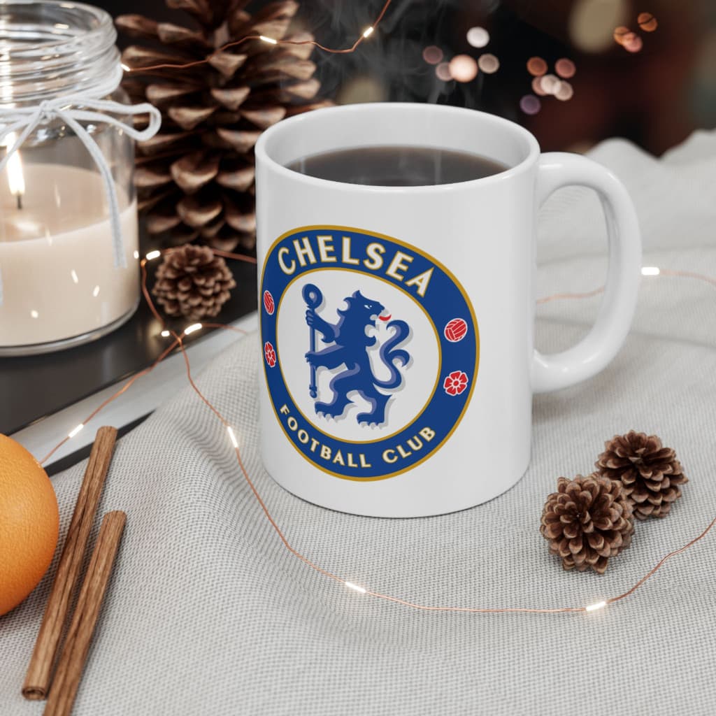 Cana ceramica personalizata, design Chelsea, 330 ml, alba — 4