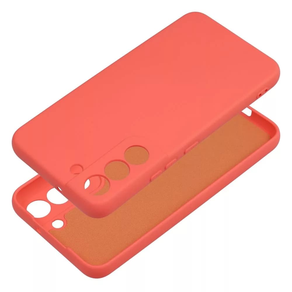 Husa Samsung Galaxy A05S, Luxury Silicone, protectie camera, catifea in interior, rosu piersica — 2