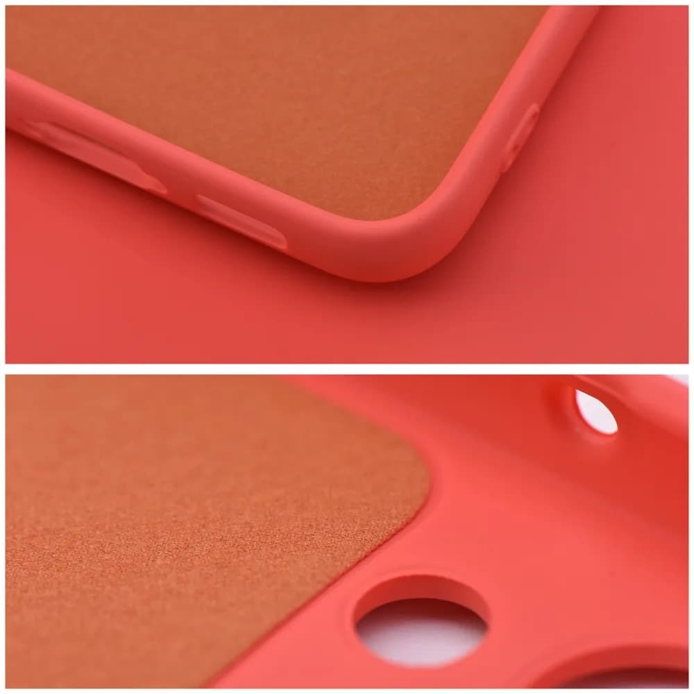 Husa Samsung Galaxy A13 5G / A04s / A04, Luxury Silicone, protectie camera, catifea in interior, rosu piersica — 5