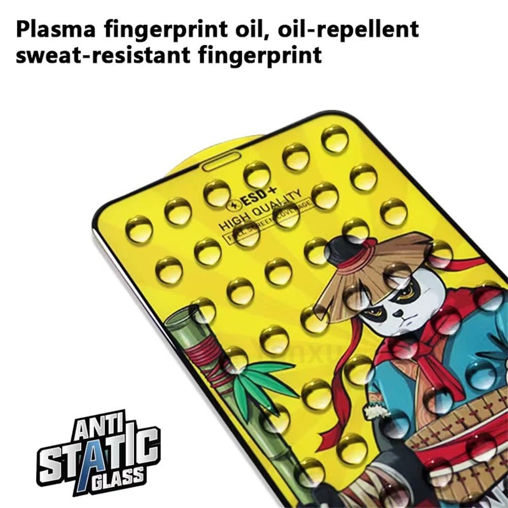 Folie sticla Redmi 12, Kungfu Panda, Antistatic Glass ESD +, margini negre — 4