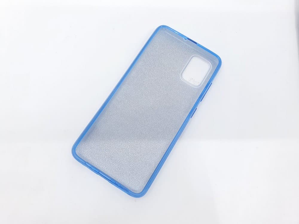 Husa Flowers Glitter pentru Samsung Galaxy S20, cu mesaj, albastra — 4