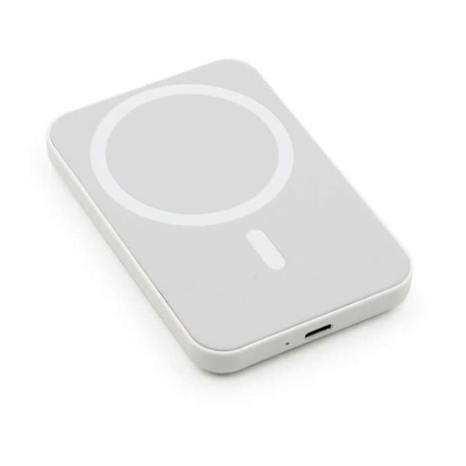 Baterie externa Magsafe, 5000 mA, compatibila Iphone, Samsung, Huawei si alte modele cu suport incarcare Wireless, alba — 2