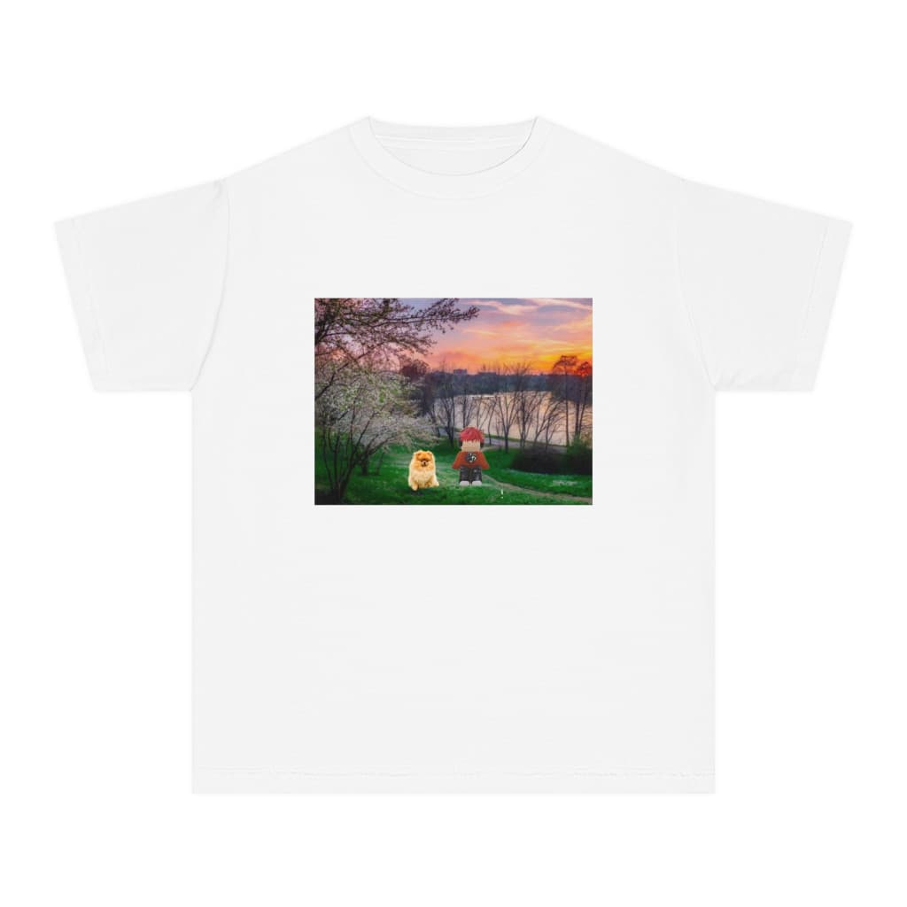 Tricou personalizat alb, copii/adulti, design Lucas Roblox si catelul, modal, diverse marimi — 2