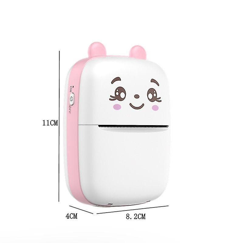 Mini imprimanta termica ABC, compatibila iOS/Android, model pisicuta, roz — 4