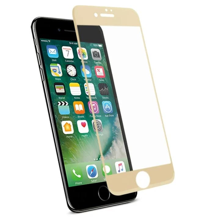 Folie sticla Apple iPhone 7/8/SE2, Full Glue, margini aurii — 2