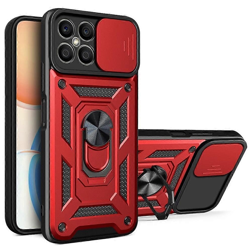 Husa protectie Motorola Edge 50 Pro, Camshield Armor, inel sustinere, protectie camera, rosie