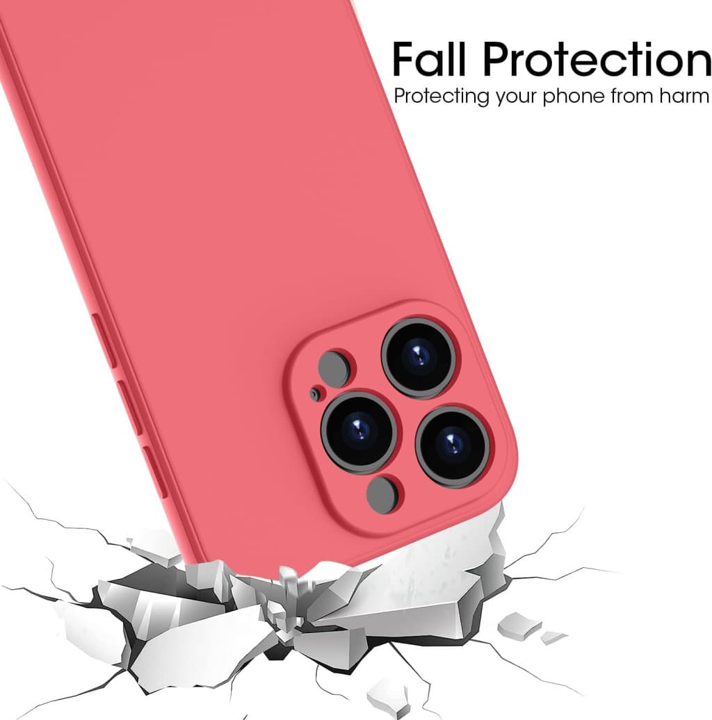Husa Apple iPhone 14 Pro Max, Luxury Silicone, catifea in interior, protectie camere, rosie — 3