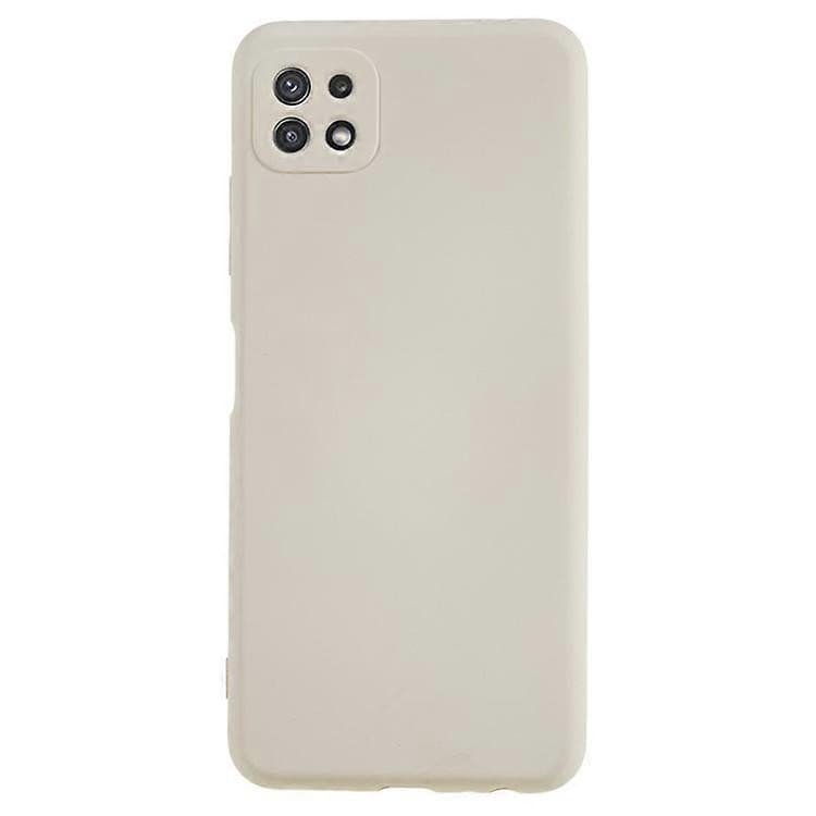 Husa Samsung Galaxy A22 5G Luxury Silicone, catifea in interior, protectie camere, bej — 2