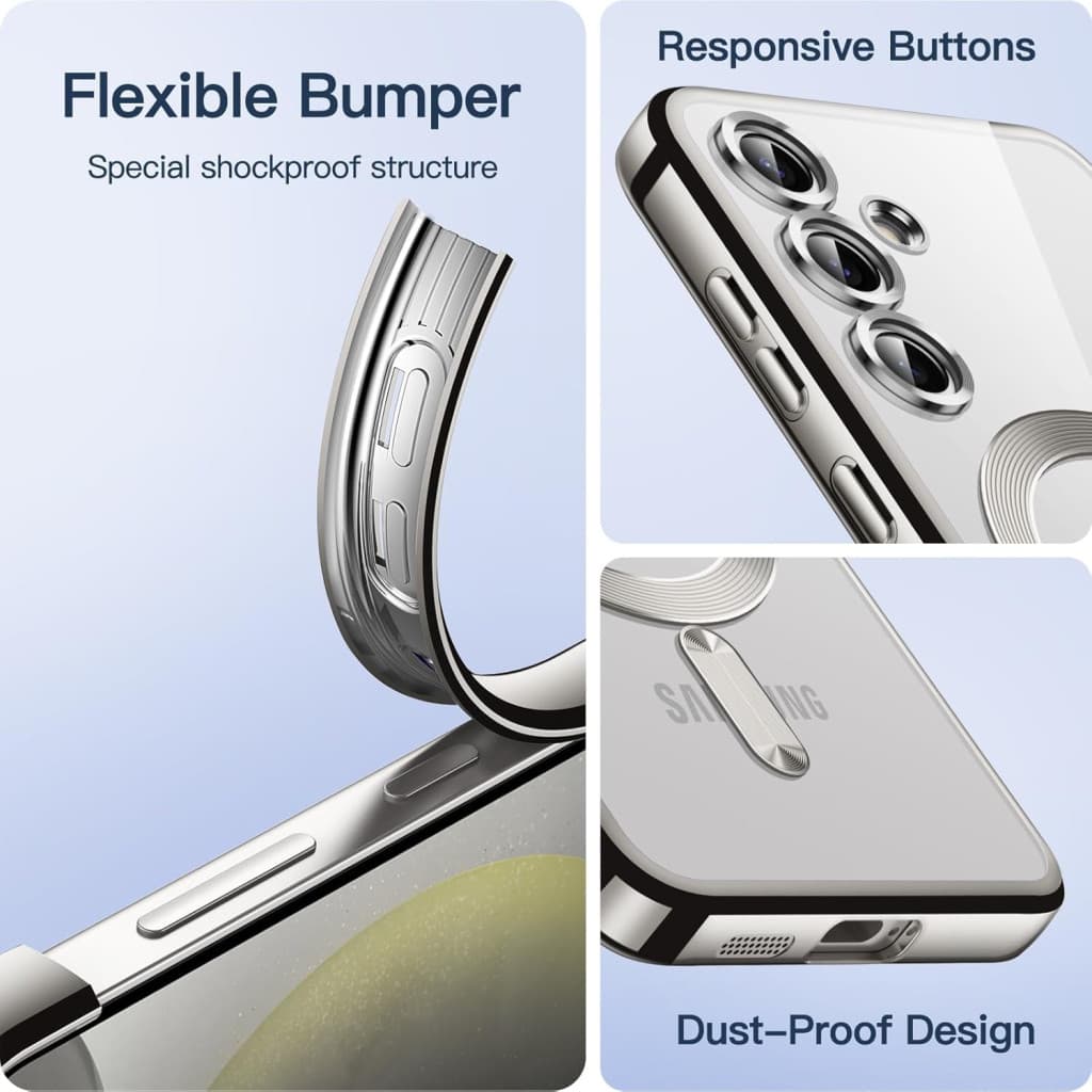 Husa Samsung Galaxy S21 Plus, Electroplating Magsafe TPU, protectie camera, margini verzi — 5