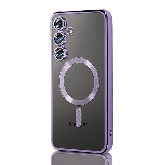 Husa Samsung Galaxy S24, Electroplating Magsafe TPU, protectie camera, margini mov