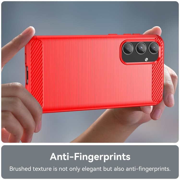 Husa Samsung Galaxy A15, Carbon Stripe, 2 mm, rosie — 2