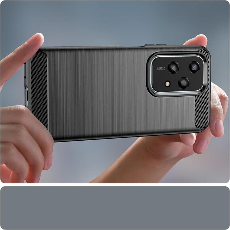 Husa protectie Honor 200 Lite, Carbon Stripe, TPU flexibil, albastra — 2