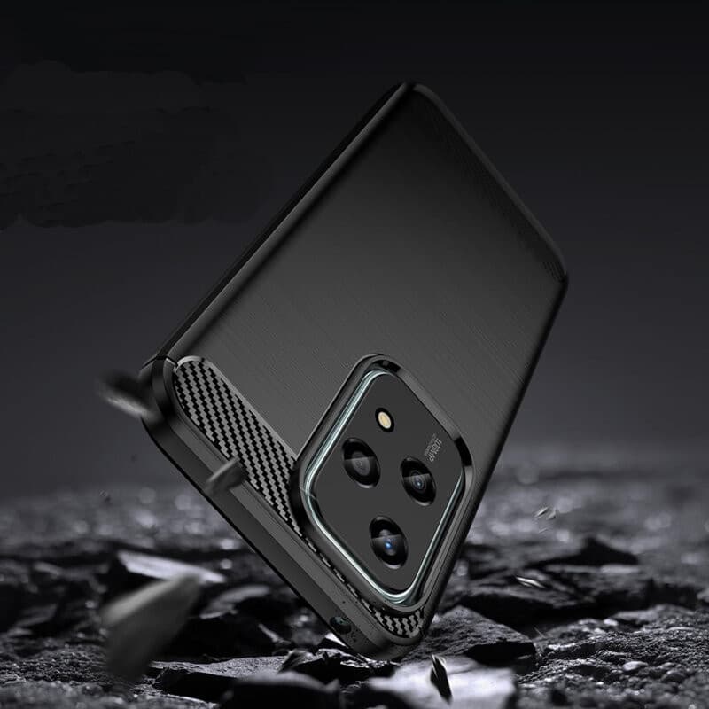 Husa protectie Honor 200 Lite, Carbon Stripe, TPU flexibil, albastra — 6