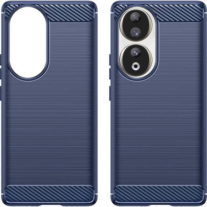 Husa protectie Honor 90 5G, Carbon Stripe, 2 mm, albastra — 2