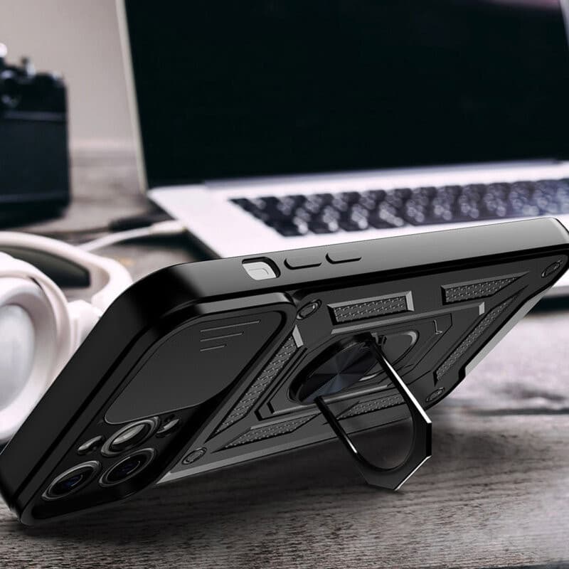 Husa Apple iPhone 16 Plus, Camshield Armor, inel sustinere, protectie camera, albastra — 4