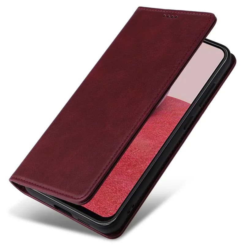 Husa Samsung Galaxy A17, Elegant Book Case, inchidere magnetica, rosu burgundy — 2