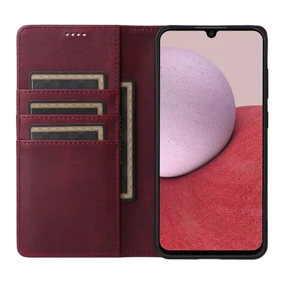 Husa Samsung Galaxy A17, Elegant Book Case, inchidere magnetica, rosu burgundy — 3