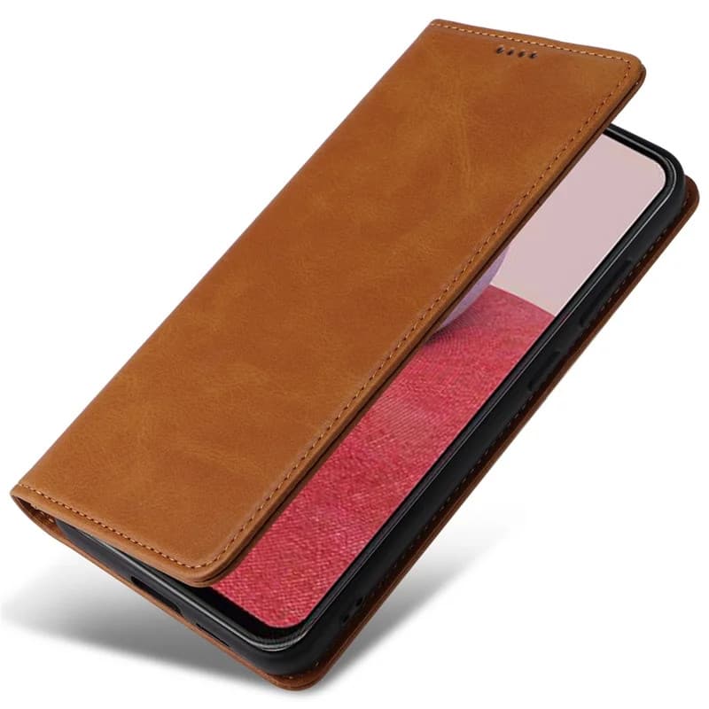 Husa Samsung Galaxy A17, Elegant Book Case, inchidere magnetica, maro — 2