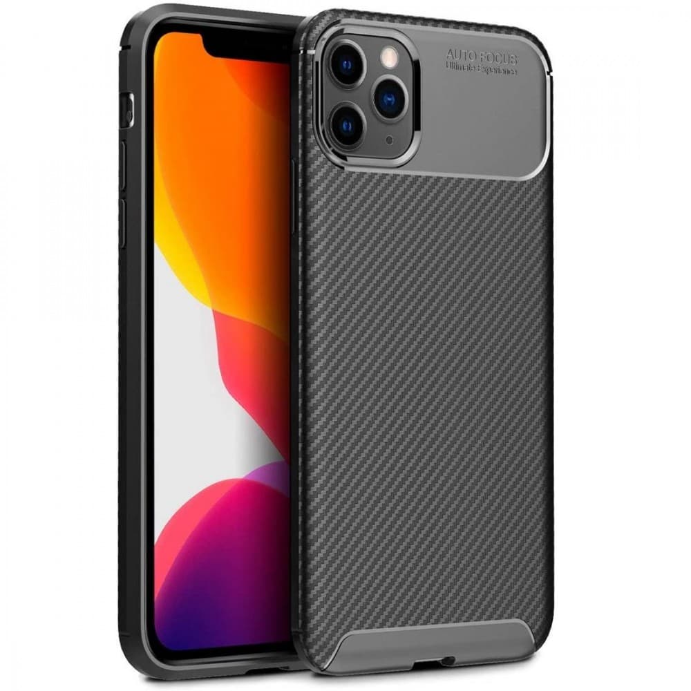 Husa Carbon Fiber pentru Apple iPhone 12 Pro Max, aspect carbon, neagra — 2