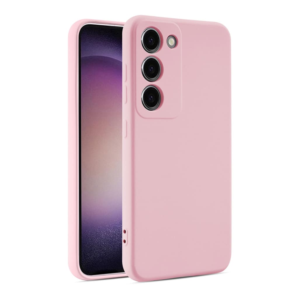 Husa Samsung Galaxy S25, Luxury Silicone, protectie camera, catifea in interior, roz pal