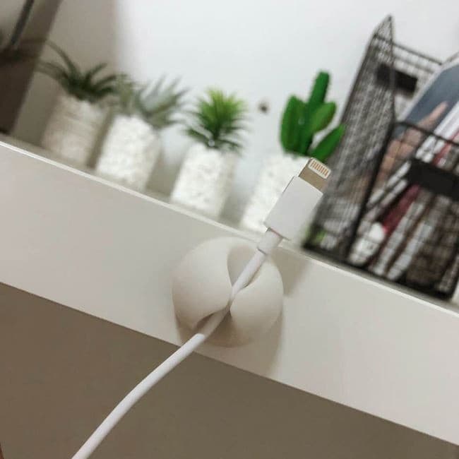 Set 4 organizatoare cabluri, albe — 3