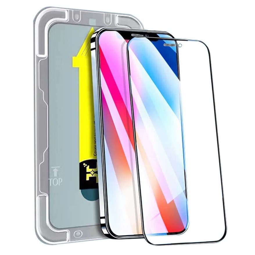 Folie sticla Apple iPhone 11 / iPhone XR, Full Glue Premium Glass, kit instalare rapida, margini negre