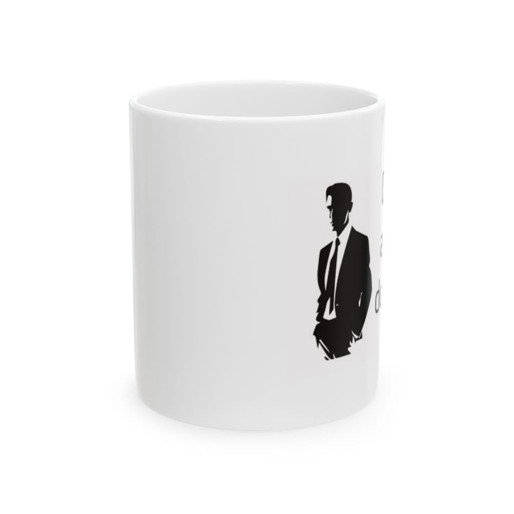Cana ceramica personalizata, mesaj "Din cana asta bea doar Sefu", 330 ml, alba — 4