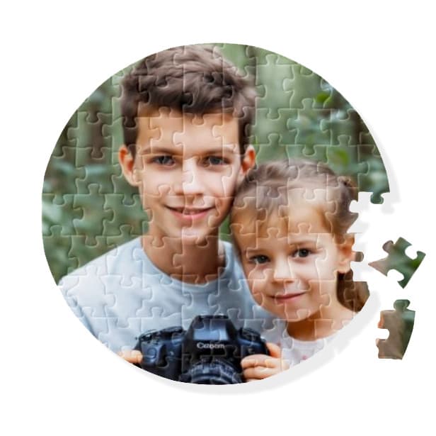 Puzzle personalizat cu poza ta, rotund, 20 cm, 42 piese — 3