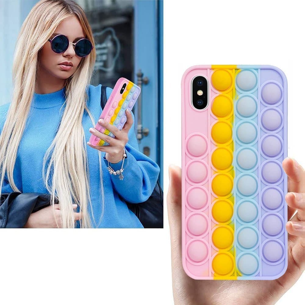 Husa antistres tip Pop It! pentru iPhone XR, multicolora — 2