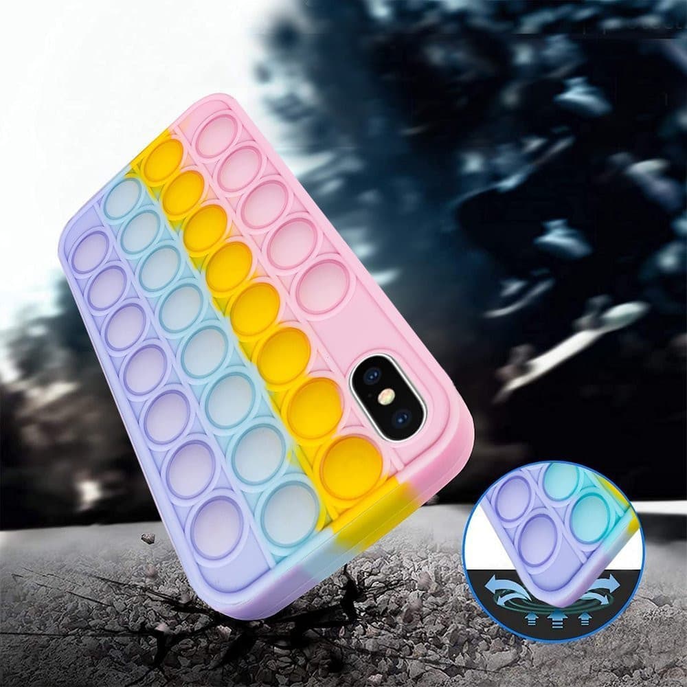 Husa antistres tip Pop It! pentru iPhone XR, multicolora — 3