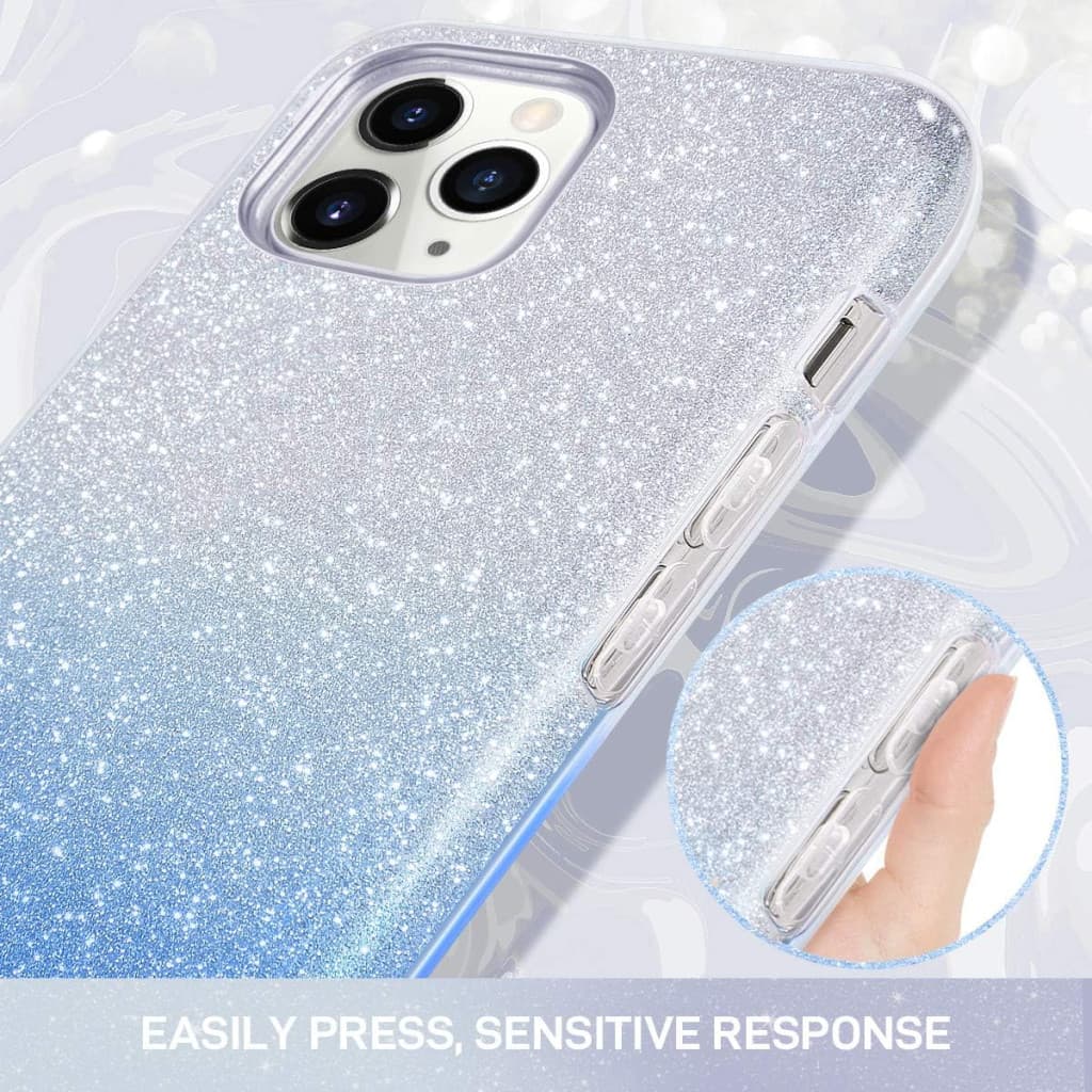Husa iPhone 12 Mini, Luxury Glitter Gradient, argintiu/albastru — 2