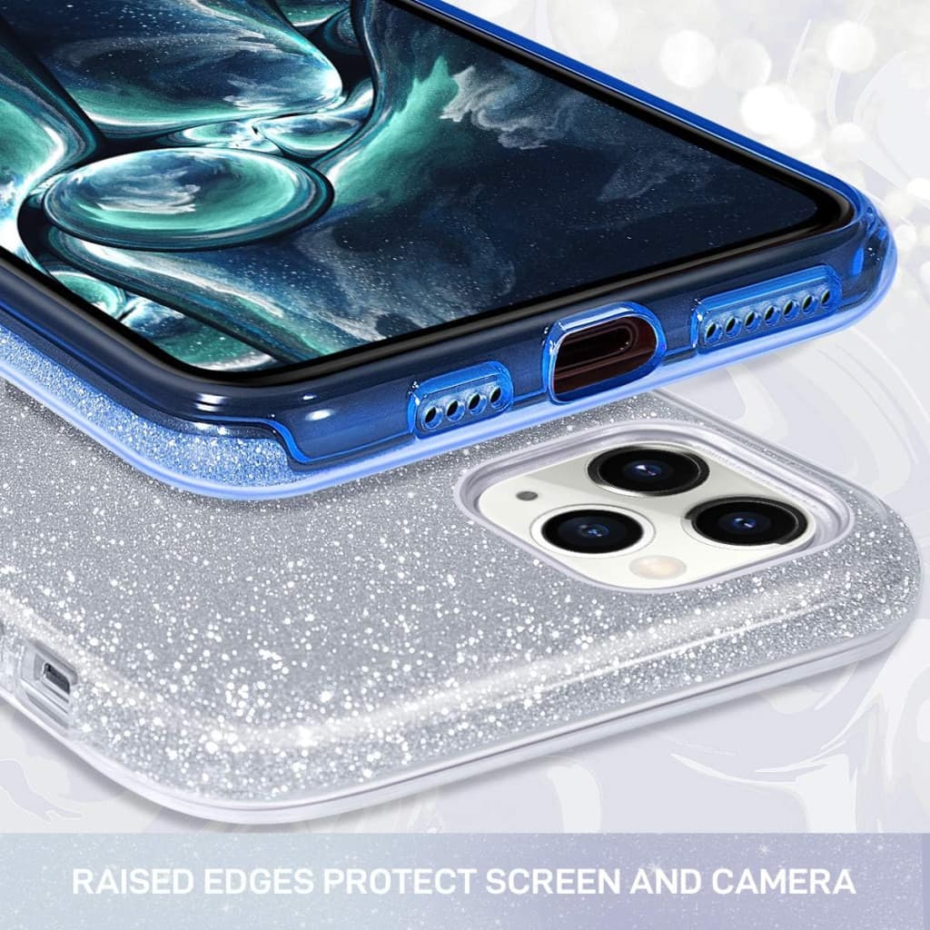 Husa iPhone 12 Mini, Luxury Glitter Gradient, argintiu/albastru — 3