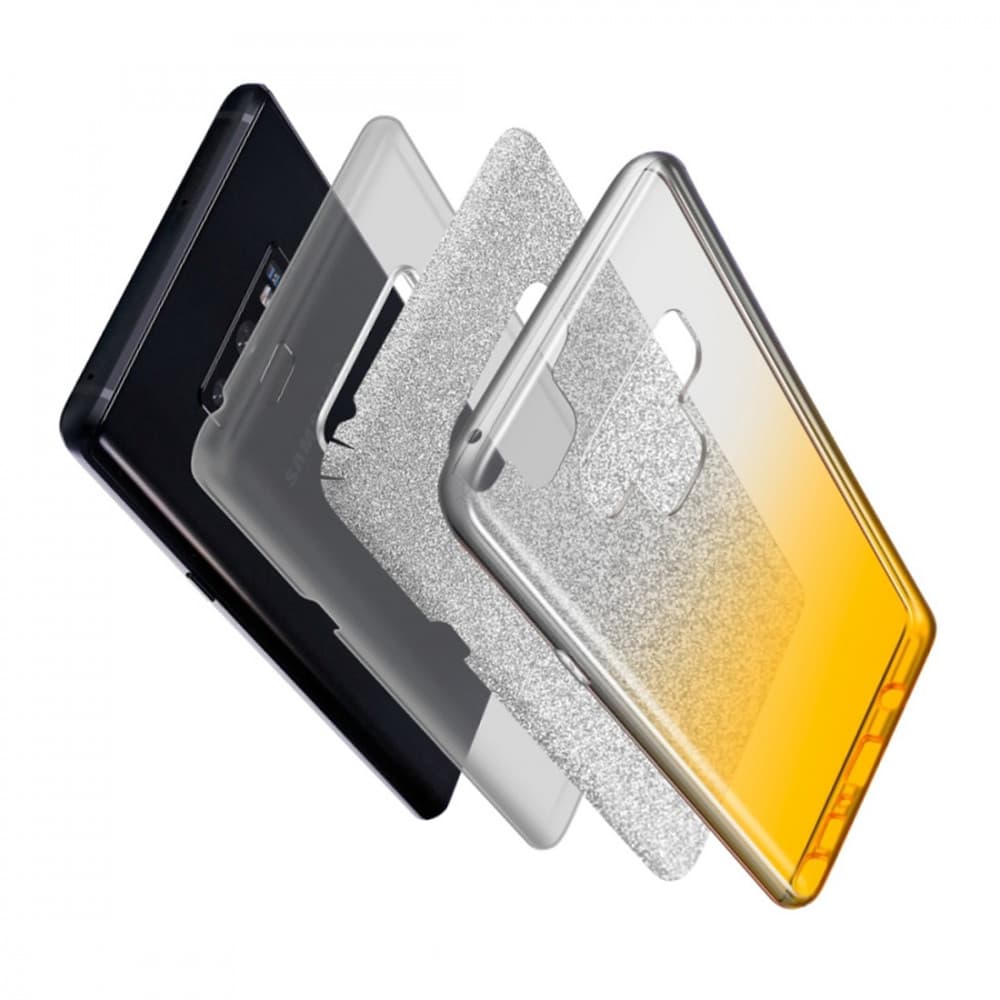 Husa iPhone 12 Mini, Luxury Glitter Gradient, argintiu/auriu — 2