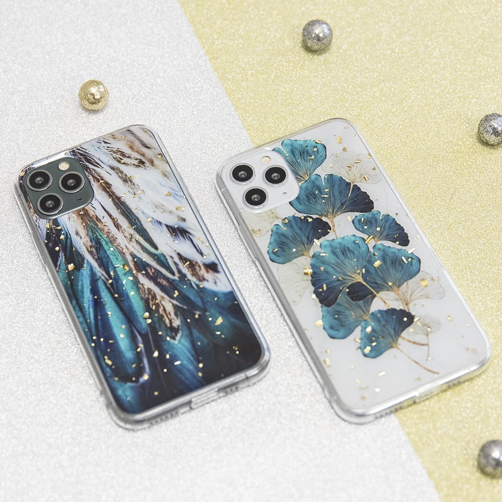 Husa Apple iPhone 15 Pro, Gold Glam, Leaves — 4