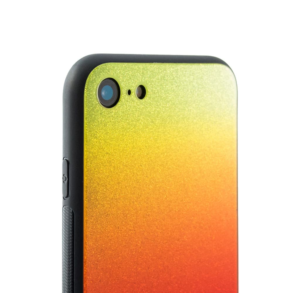 Husa Luxury Aurora pentru Apple iPhone X/XS, spate din sticla, portocaliu/galben — 4