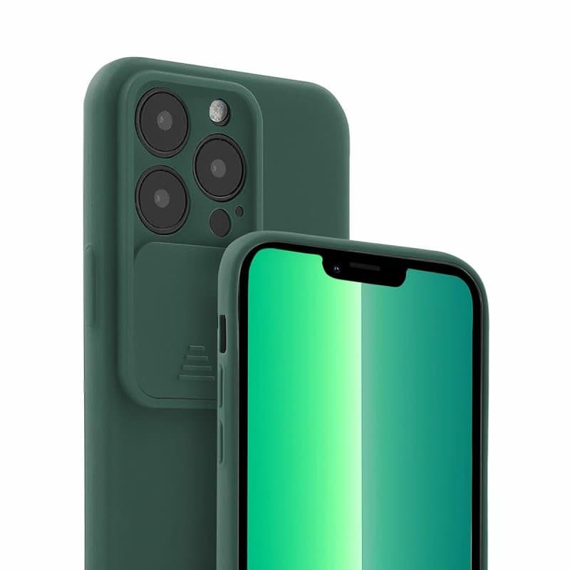 Husa Apple iPhone 13 Pro, Vertical Slide TPU, silicon moale, flexibil, verde — 3