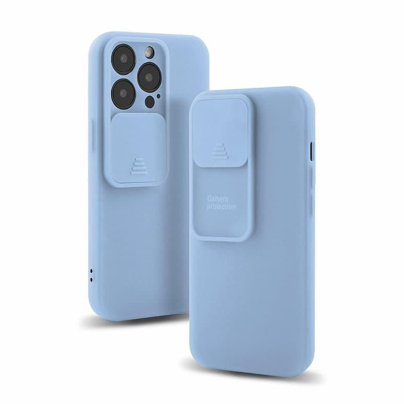 Husa Apple iPhone 13 Pro, Vertical Slide TPU, silicon moale, flexibil, albastru deschis — 3