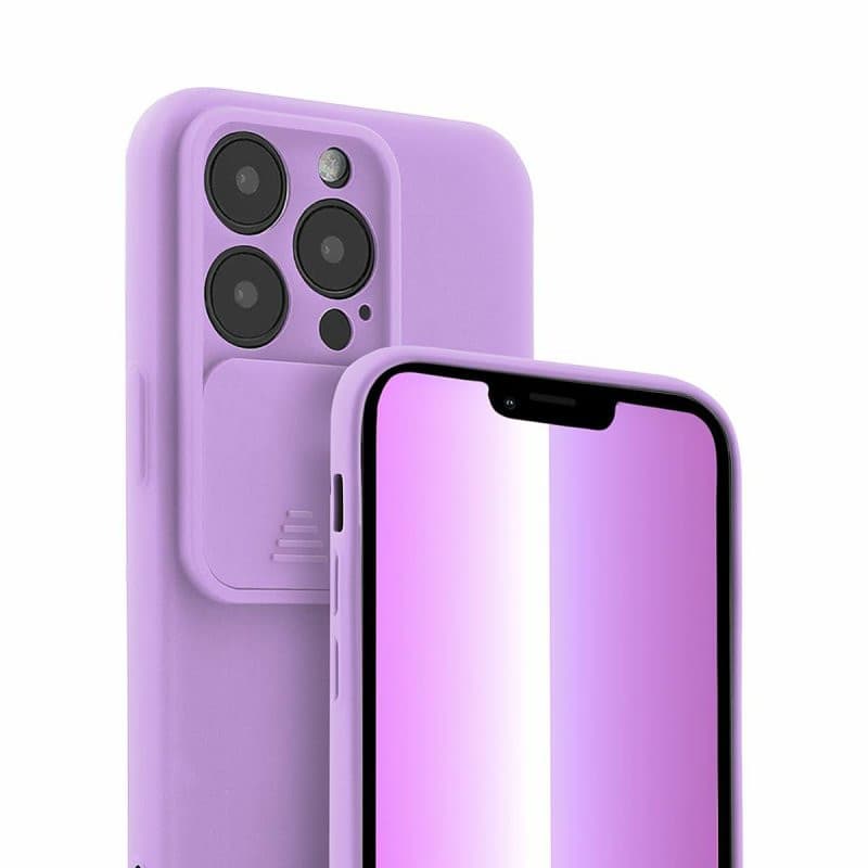 Husa Apple iPhone 13 Pro, Vertical Slide TPU, silicon moale, flexibil, mov lila — 3