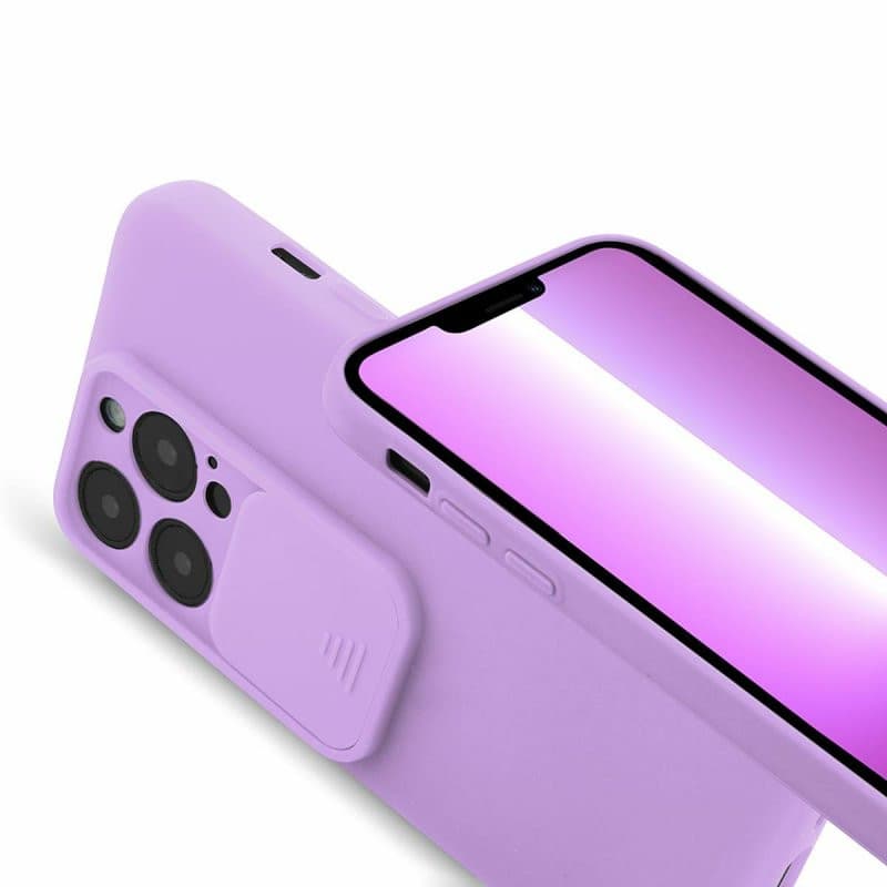 Husa Apple iPhone 13 Pro, Vertical Slide TPU, silicon moale, flexibil, mov lila — 4
