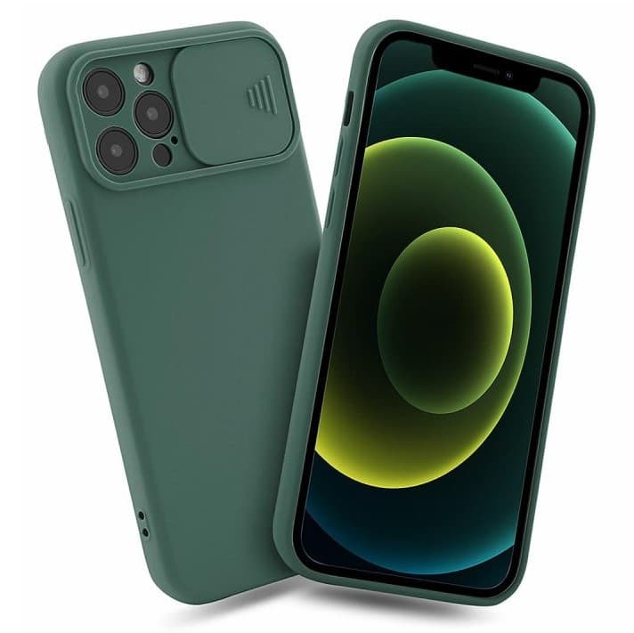Husa Samsung Galaxy A03s/A02s, Slide TPU, silicon moale, flexibil, verde inchis — 2