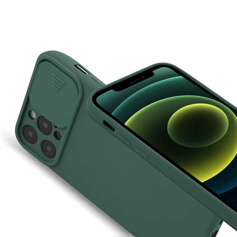 Husa Samsung Galaxy A03s/A02s, Slide TPU, silicon moale, flexibil, verde inchis — 5