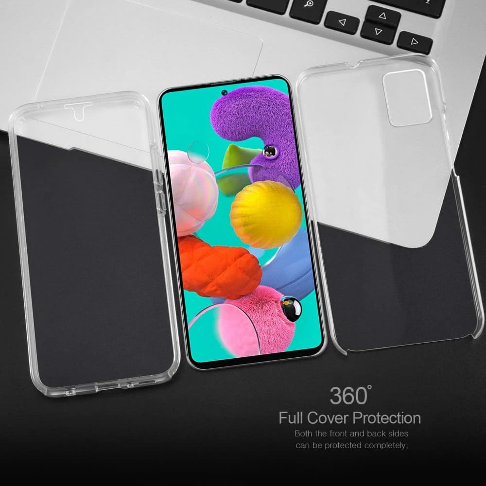 Husa protectie Samsung Galaxy A52 (fata + spate) Fully PC & PET 360°, transparenta — 6