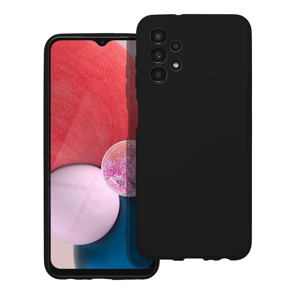 Husa Samsung Galaxy A13 4G Luxury Silicone, catifea in interior, protectie camere, neagra — 2