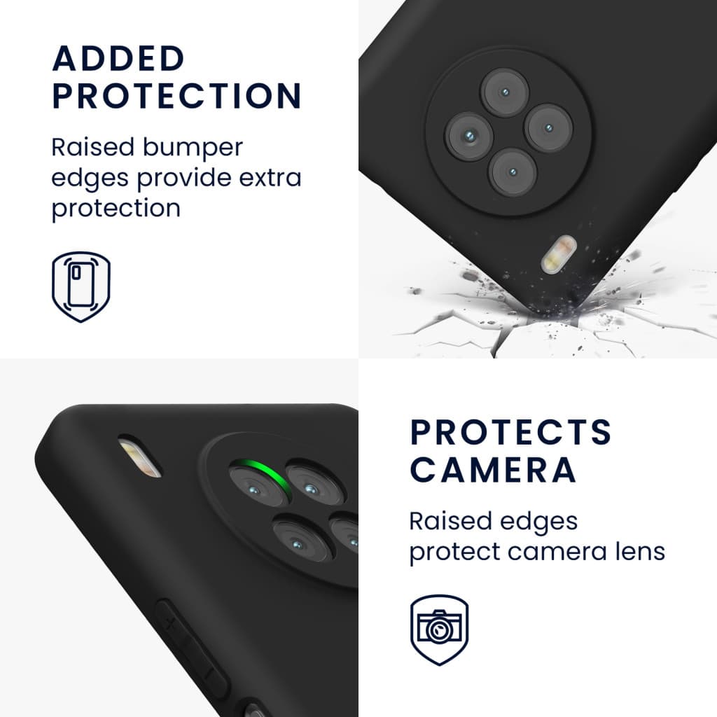 Husa protectie Honor 50 Lite, Matt TPU, silicon moale, negru — 2
