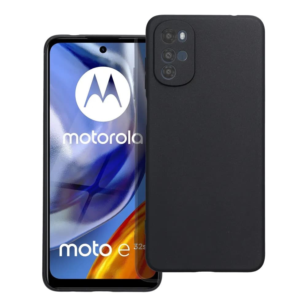 Husa protectie Motorola Moto E32S / G22, Matt TPU, protectie camere, silicon moale, negru