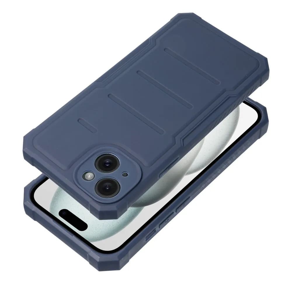 Husa Apple iPhone 15 Plus, Heavy Duty, microfibra, albastra — 3