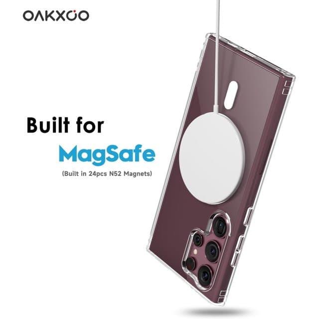 Husa protectie Samsung Galaxy S24 Ultra, compatibila MagSafe, hybrid PC + TPU, transparenta — 5