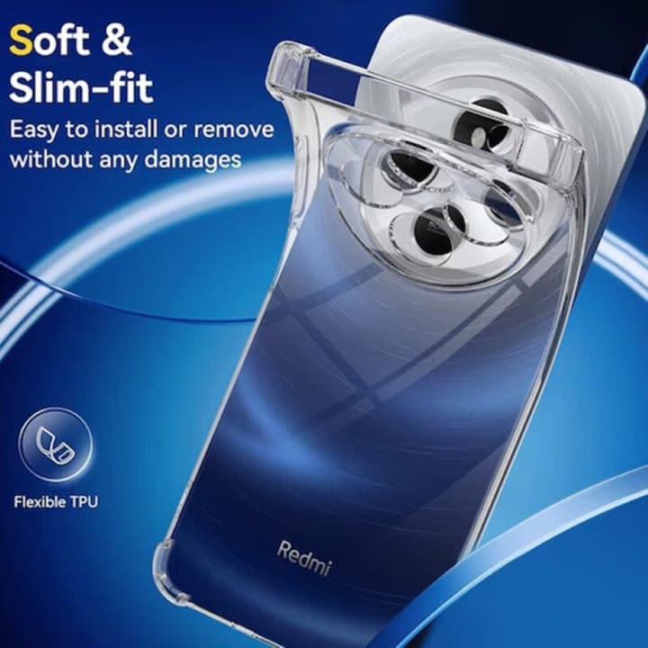 Husa Xiaomi Redmi 14C, TPU transparent, intarituri in colturi, grosime 1,5 mm — 3